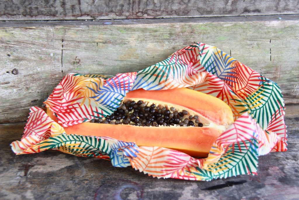 Papaya wrapped in Beeswax Wraps